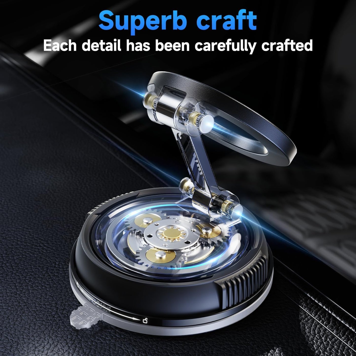 ANDERY [78+LBS 2400gf 360 17-12 Car Phone Holder for Magsafe Strongest Suction & Strongest Magnetic] Adjustable Car