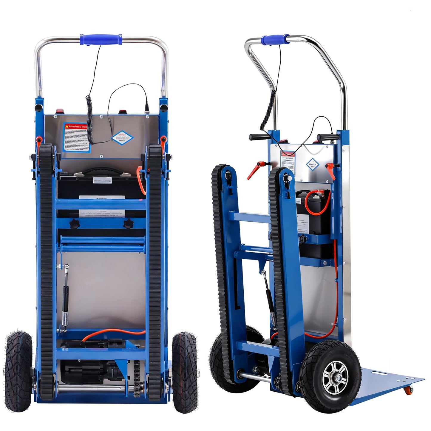 Electric Stair Climbing Dolly, Heavy Duty Stair Climber 900lbs Capacity 1250W Motorized Hand Truck with Ropes & Foldable Design for Moving Furniture