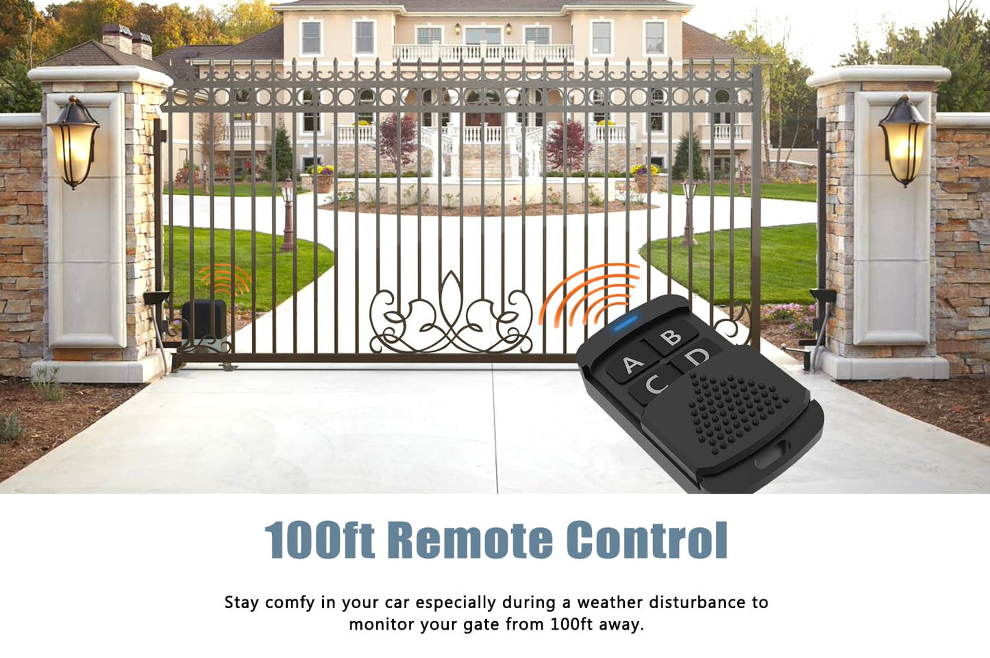 Blütezeit MJ-300 Sliding Gate Opener + 13.12ft Steel Gear Racks – 900lb AC110V Motor with 130W Copper Drive & Heavy-Duty Rack Kit