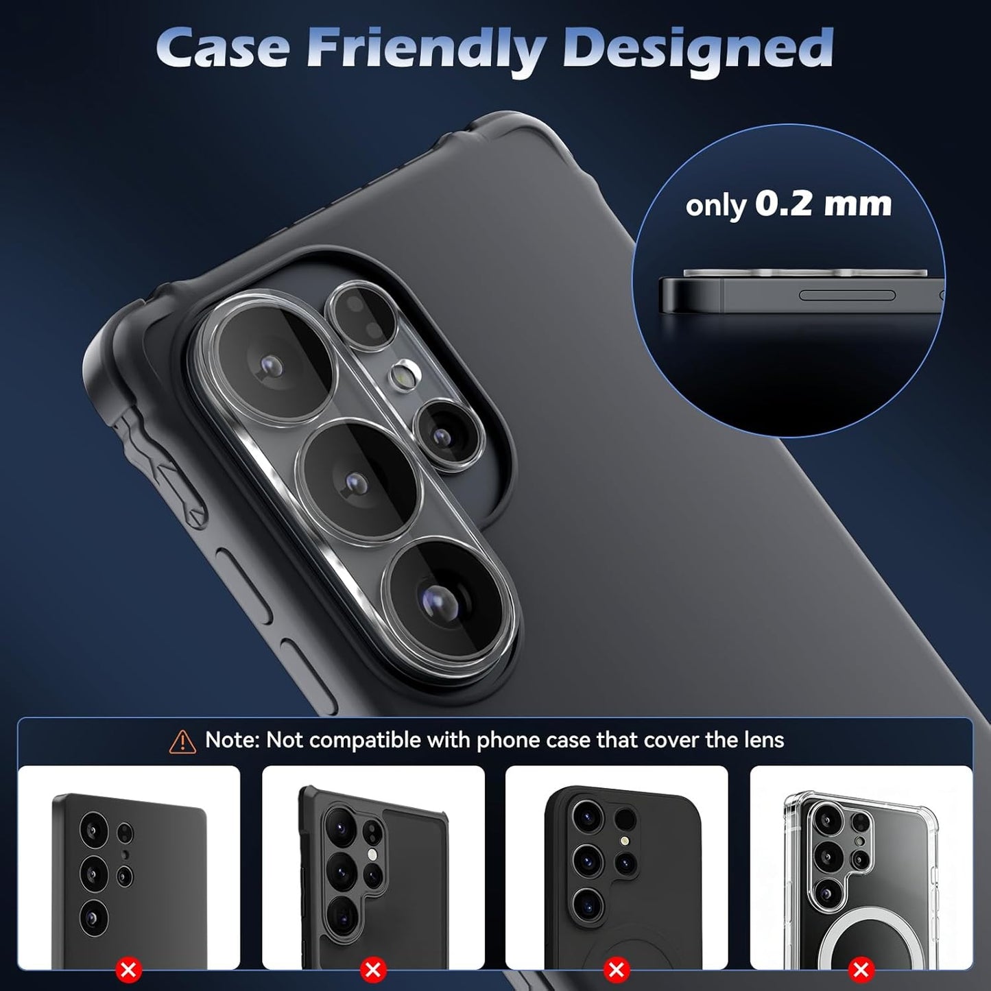 [4 Pack S26 6.9in 5G, 9H CloudValley Camera Lens Protector for Samsung Galaxy Ultra Tempered Glass Lens Cover
