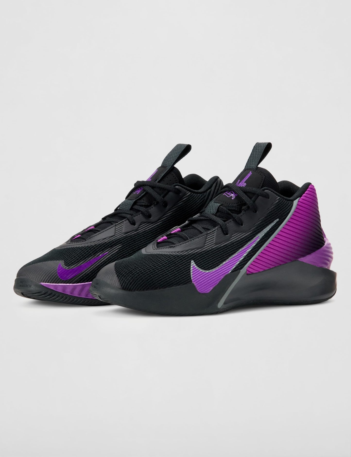 Nike Men's G.T. Jump Academy Basketball Shoes, Black/Vivid Purple-Dark Smoke Grey, 12