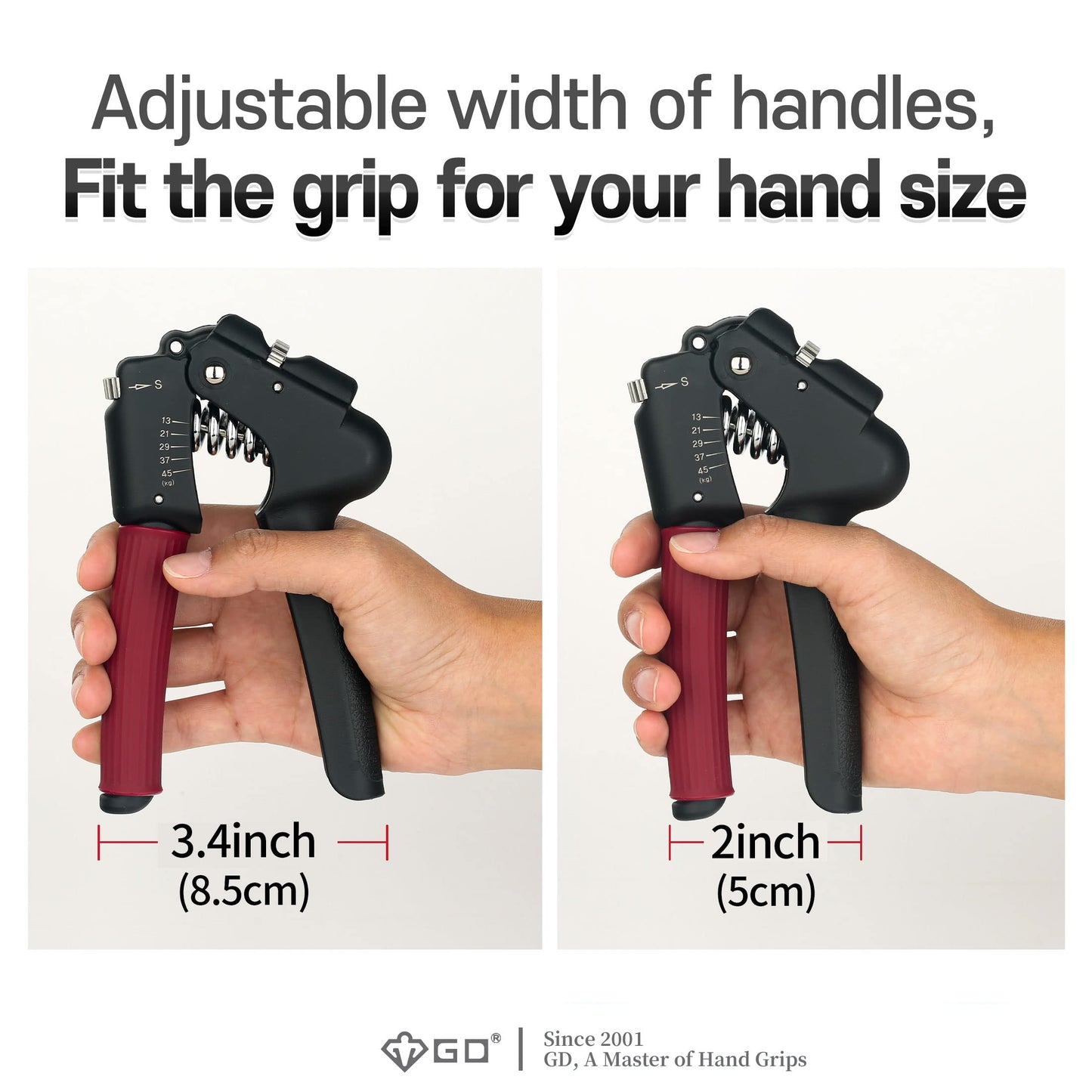 GD GRIP PRO Hand Grip Strengthener Adjustable gripper (Resistance : 29~99lb) Wrist Strengthener Hand exerciser Forearm Trainer