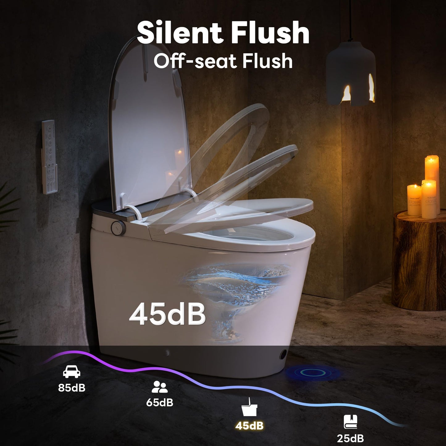 Casta Diva Smart Toilet with Bidet Built in, Auto Open/Close Lid,1000g MaP Flush, Heated Seat & Foam Dispenser, Foot Sensor Auto Flush, Blackout Flush, Bidet Toilet with Tank Built in (CD-K030PRO)
