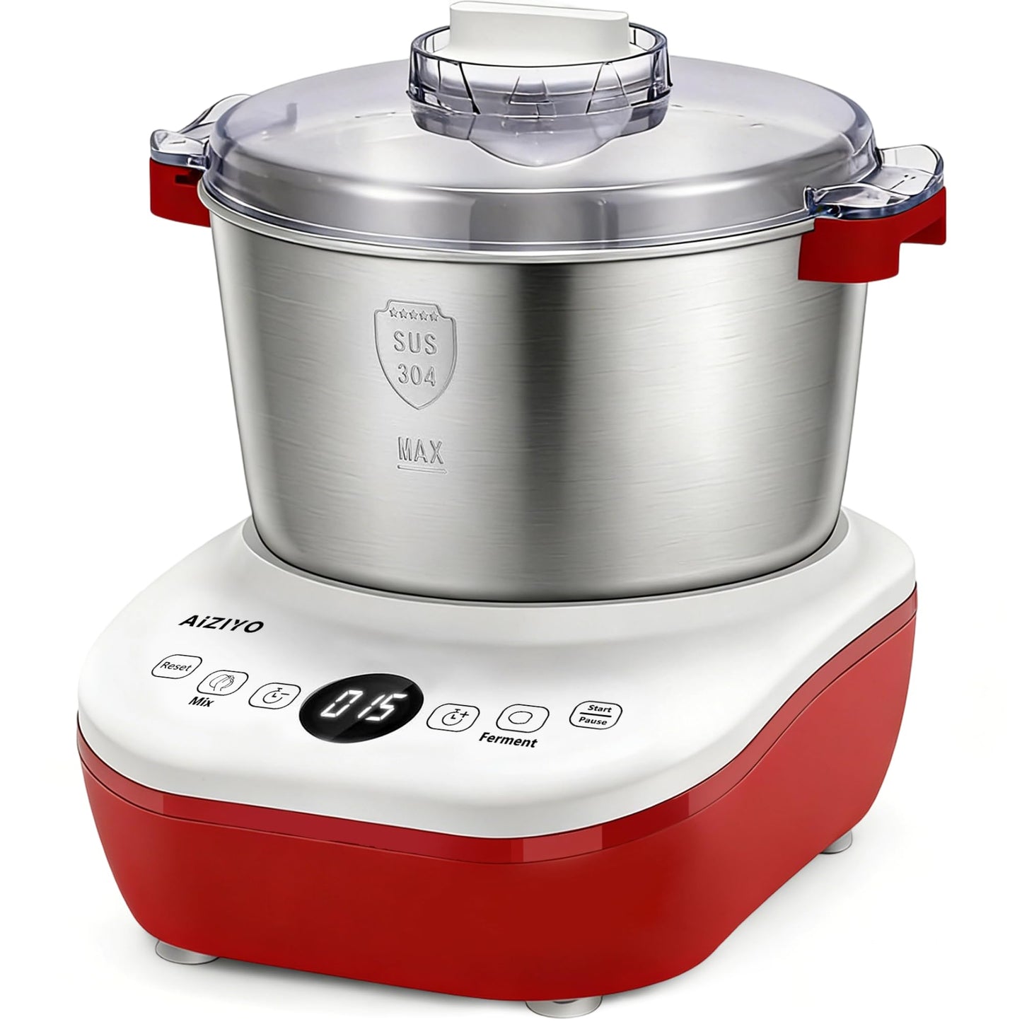 AIZIYO DoughChief, 5.3QT Dough Mixer, Dough Maker with Ferment Function, Touch Panel Control, 304 Stainless Steel Bowl, Removeable lid, Dough Proofing Box for Pizza, Bread, Pasta & Mochi