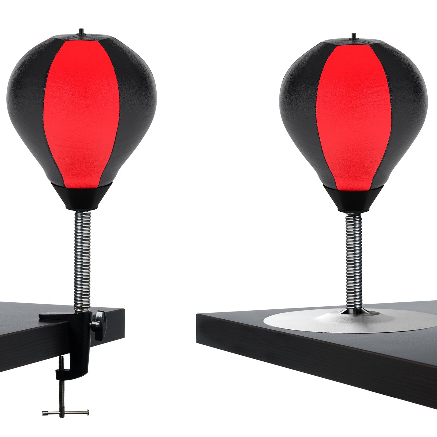 GLACIAL Stress Relief Desktop Punching Bag I Comes with Desk Clamp and Extra Strong Suction Cup I Black and Red