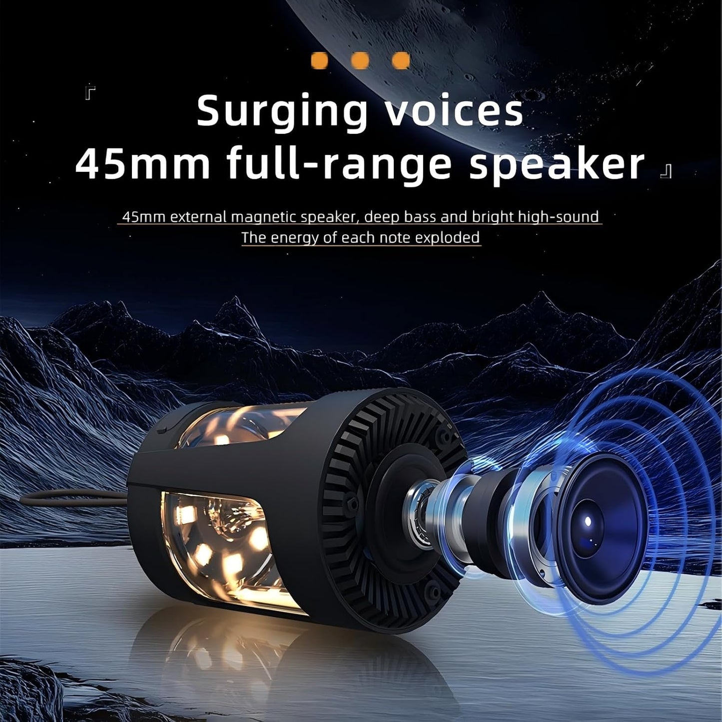 Fyruzella Speaker360 IPX5 Outdoor Bluetooth Speaker with Camping Lantern, TF Card RGB Lights, Waterproof, Applicable