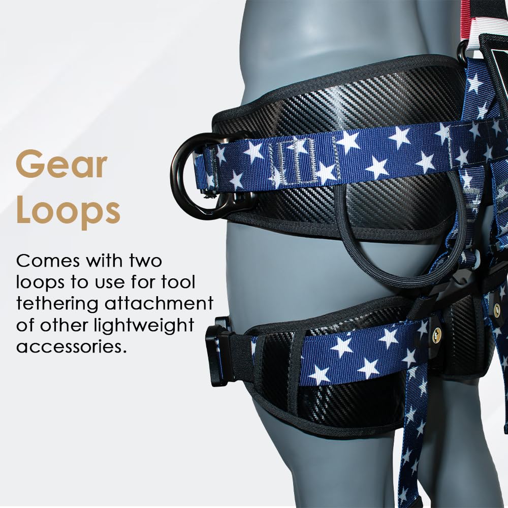 AFP Fall Protection Premium Full Body Safety Harness | Padded Shoulder, Legs and Back | Thick Back Support Belt | Aluminum Quick Release Connect Buckles | OSHA/ANSI Rated PPE