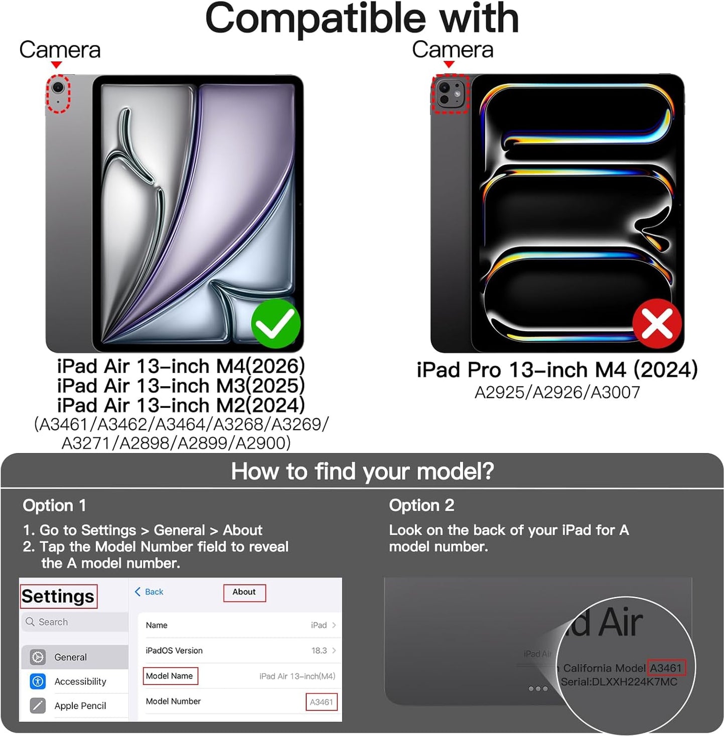 JETech 13-Inch M4/M3/M2 (2026/2025/2024) 360 Rotating Case for iPad Air with Pencil Holder, Degree Rotation Protective