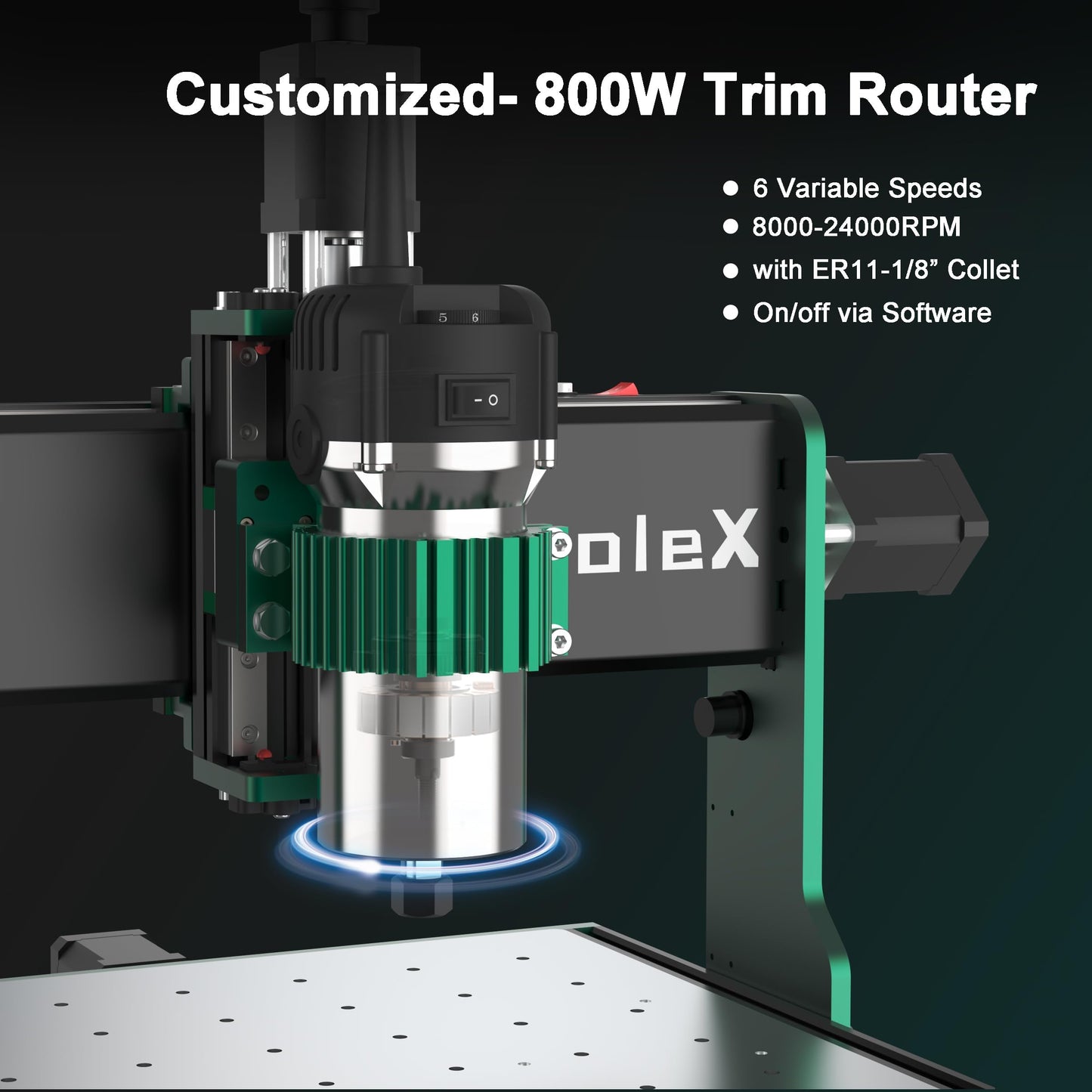 AnoleX CNC Router Machine 3060-Evo Max, All-Metal XYZ Axis Dual Steel Linear Guides with 800W Trimmer Router, ideal for Cutting Aluminum, Brass, Stainless steel, Wood, Acrylic, MDF, Plastics
