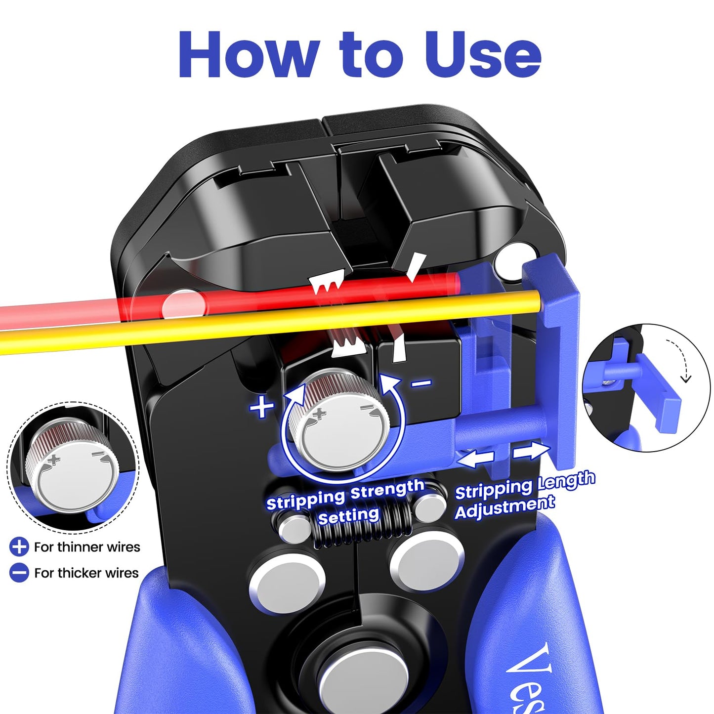 Wire Stripper and Crimping Tool,AWG 24-10 Automatic Stripper Tool with AWG 22-10 Ratchet Wire Crimper For Heat Shrink Connectors and Insulated Terminals, 3 in 1 Stripping/Cutting/Crimping