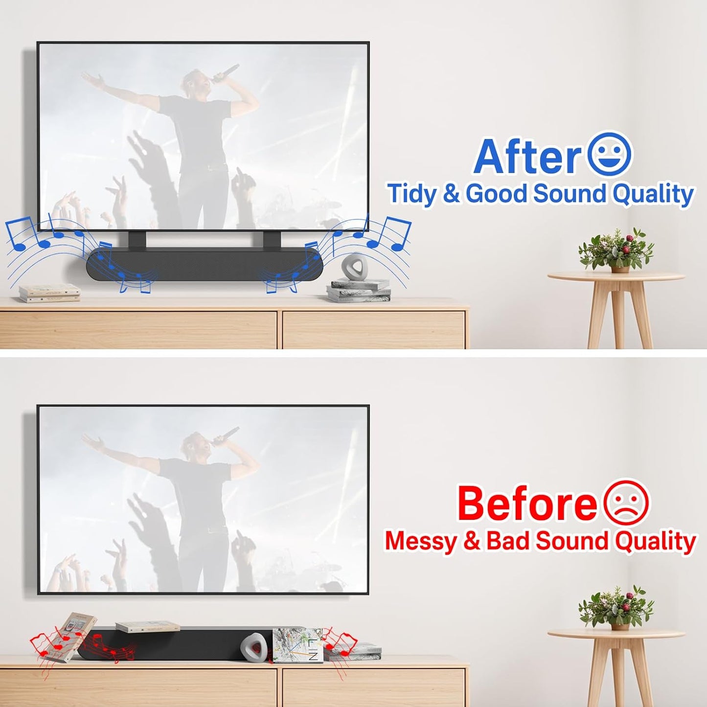 Yibracki Heavy Duty Soundbar Mount for Sonos Ray TV Mount - Height Adjustable Soundbar TV Mount for Sonos Ray Mounting