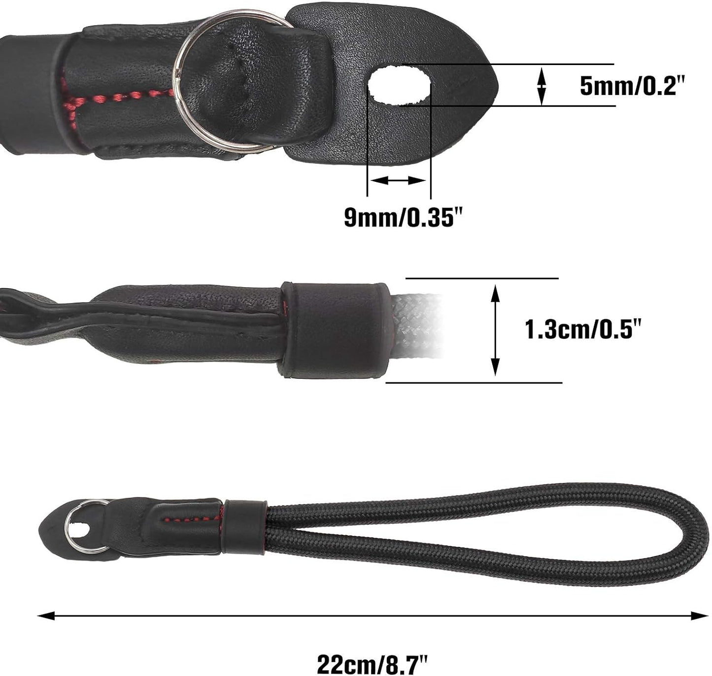 Soft Cotton Core Anti-Scratch Wrist Strap for DSLR Cameras - Comfortable & Stylish (Black)