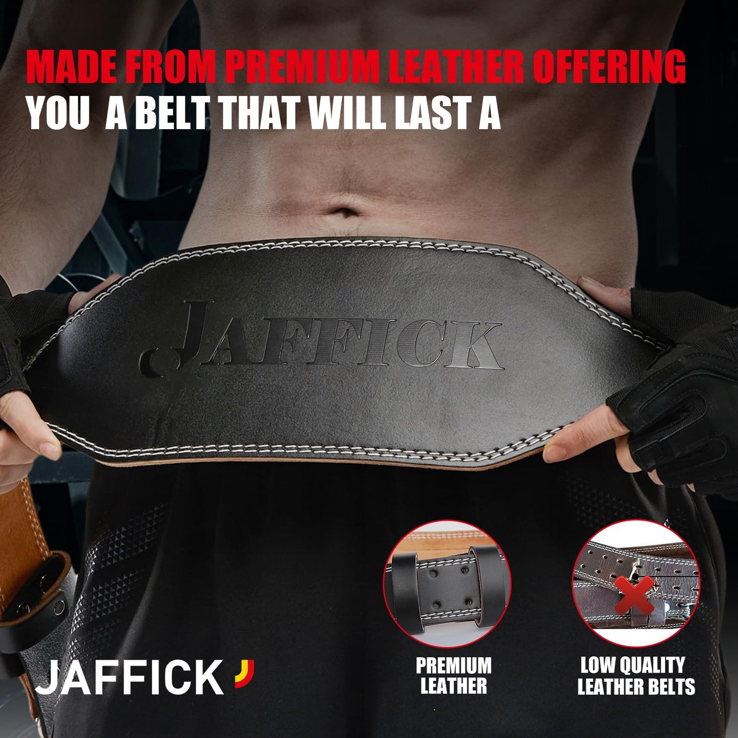 Genuine Leather Weight Lifting Belt for Men Gym Weight Belt Lumbar Back Support Powerlifting Weightlifting Heavy Duty Workout Training Strength Training Equipment 6-Inch brown