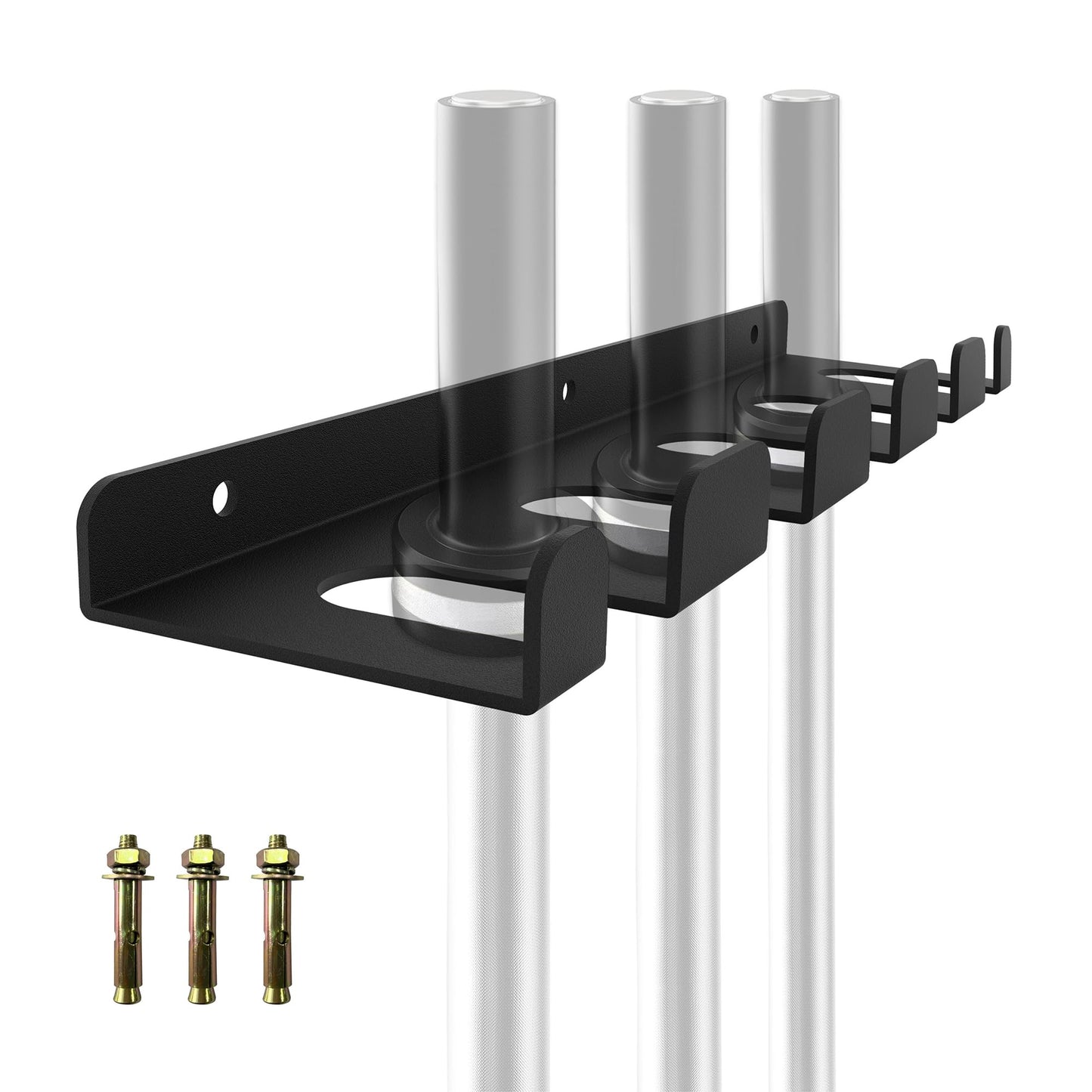 KSWLOR Barbell Storage Rack, Heavy Duty Vertical Hanging Rack, Wall Mounted Bar Holder, Olympic Bar Space Saver for Home, Commercial, Garage Gym