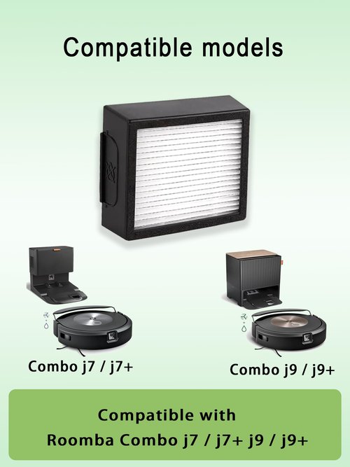 E-HAO 6 Pack Vacuum Filters Replacement Parts Only for iRobot Roomba Combo j7+, Combo j9+ and Max 10 Model