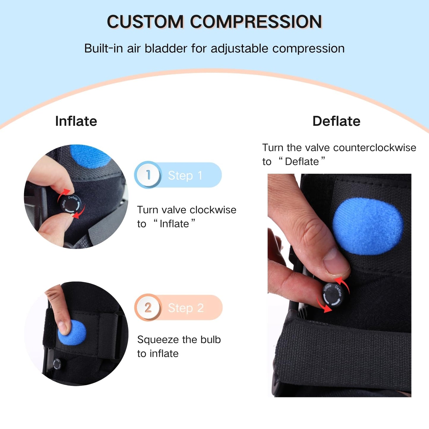 Mathgetin Air Walker Boot Medical Short Fracture Boot for Sprained Ankle and Achilles Tendonitis Inflatable Orthopedic Walking Boot for Broken Foot Fracture Recovery