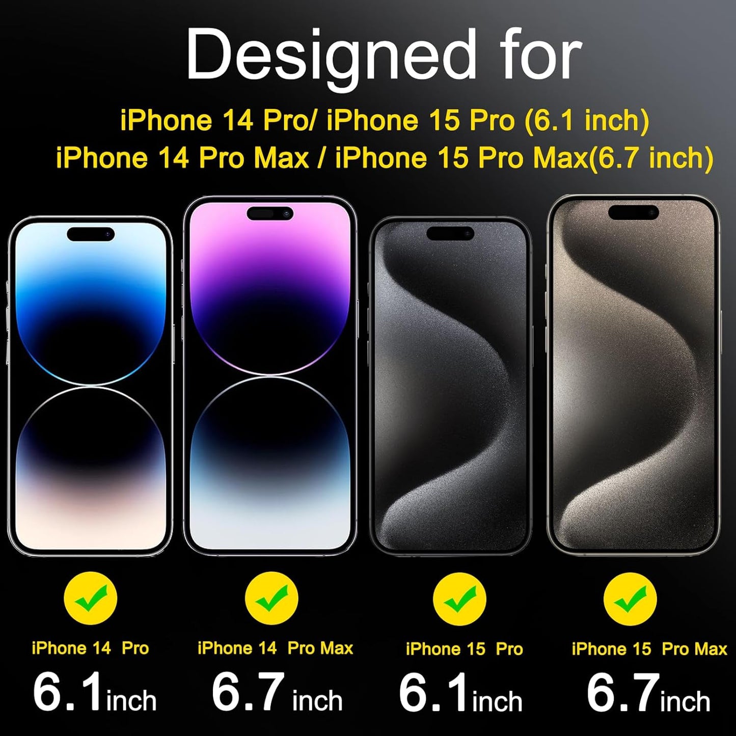 [6 Pack] 14 15 14 15 9H Ferilinso Camera Lens Protector for iPhone Pro Max iPhone Pro Max iPhone Pro iPhone Pro