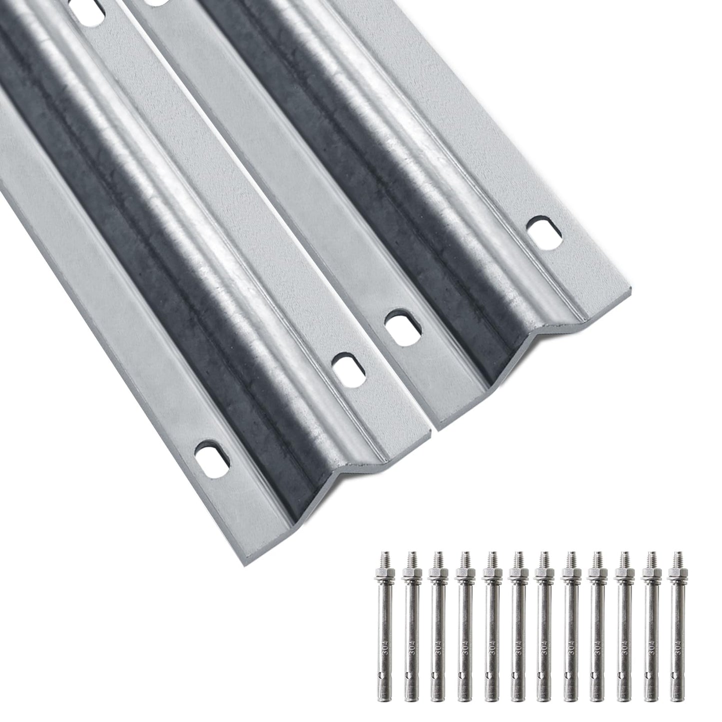 GLIMOVA 12ft Section Galvanized Inverted V Track | V- Track in 2 6 Foot Sections for Sliding Slide Gate | Driveway Gate Track