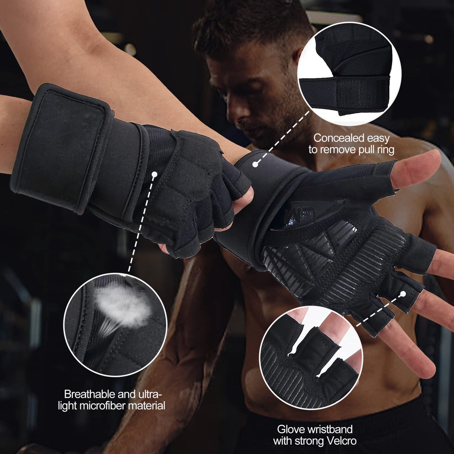 LiMMAX Workout Gloves for Men Women Gym Weight Lifting Padded Gloves with Wrist Wrap Support, Full Palm Protection & Silicone Grip Gym Gloves,Cross Training