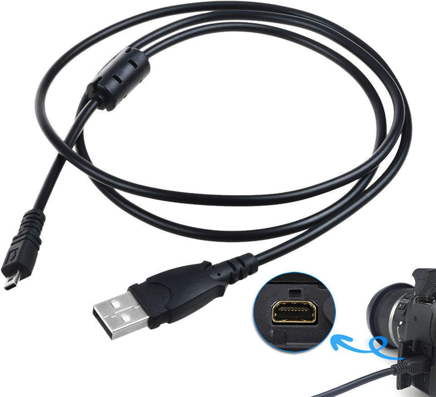 D3200 D5000 D5100 Digipartspower USB Power Chargering Data SYNC Cable Cord Lead for Nikon DSLR