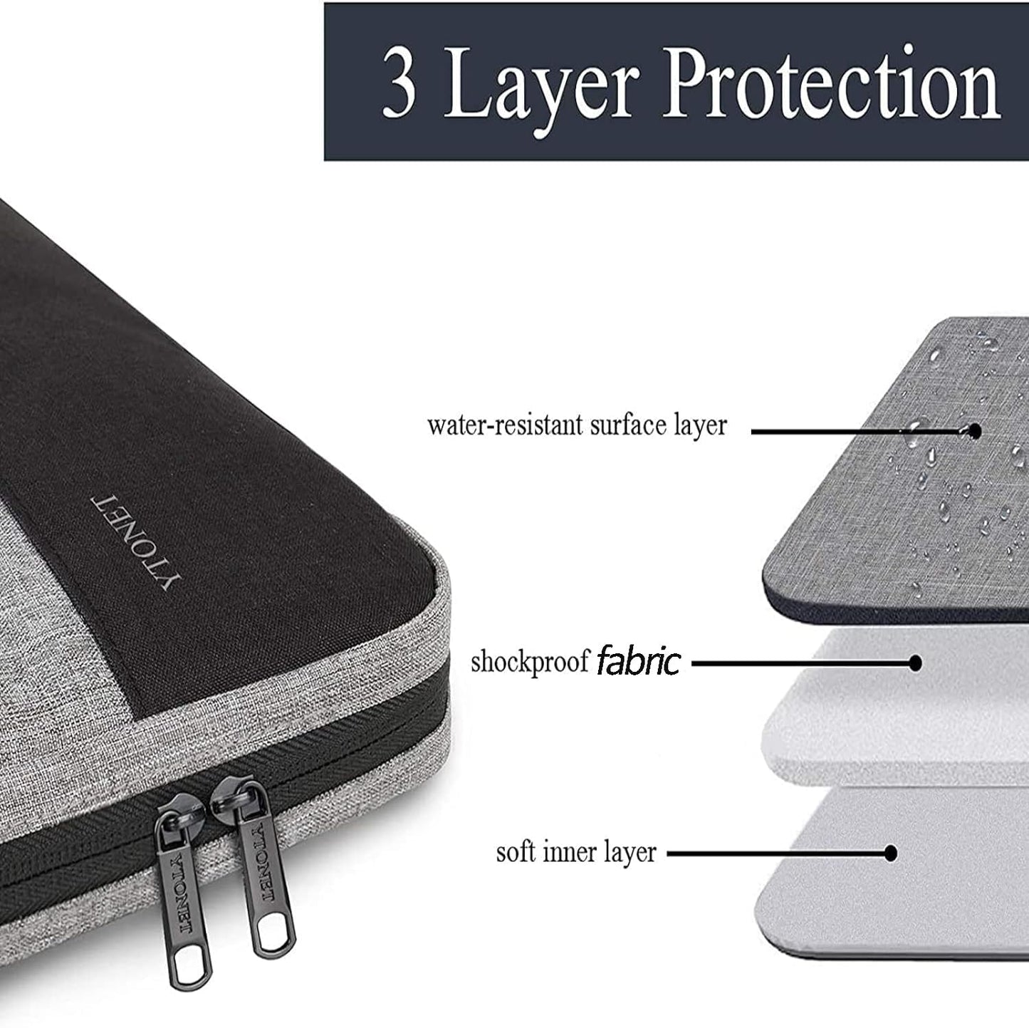 Ytonet 17 17.3 Inch, 1617 Inch Laptop Sleeve Case Slim Water Resistant TSA Laptop Bag with Handle Protective Computer