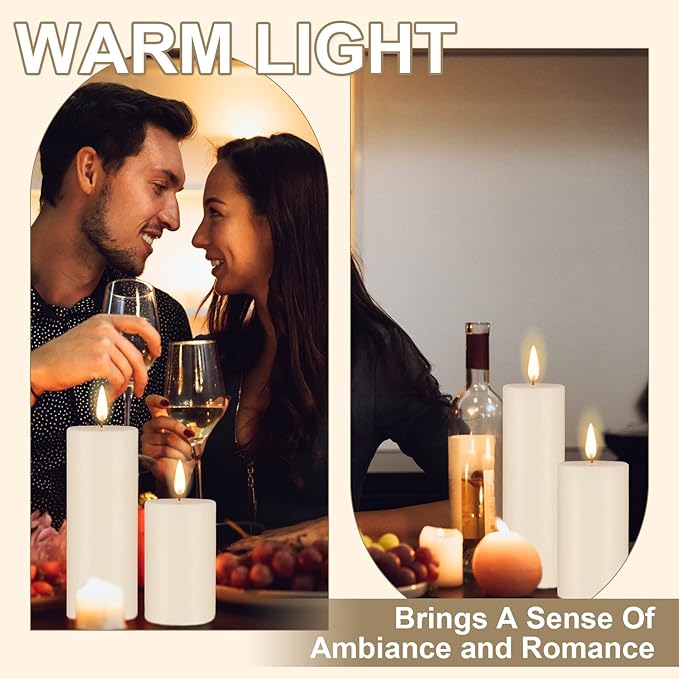 Amyhill Set of 30 White Unscented Pillar Candles 2 x 3, 2 x 5, 2 x 8 Inch Large Tall Pillar Candles Bulk Rustic Emergency Big Cotton Wick Wax for Wedding Home Restaurants Spa Church Decorations