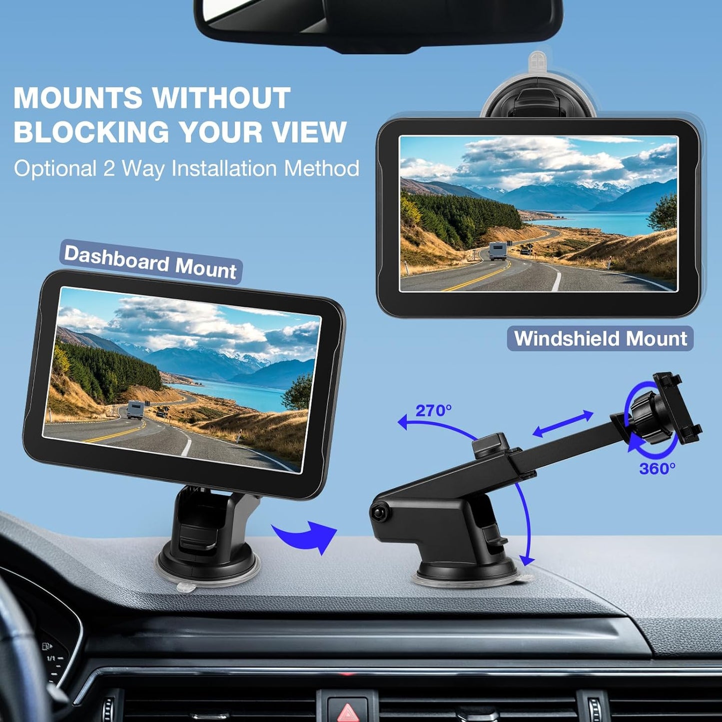 Chuanganzhuo 7 Inch 12V/24V, (7 Inch) Backup Camera Monitor Only - HD Image Back up Camera Screen for Cars Trucks SUVs