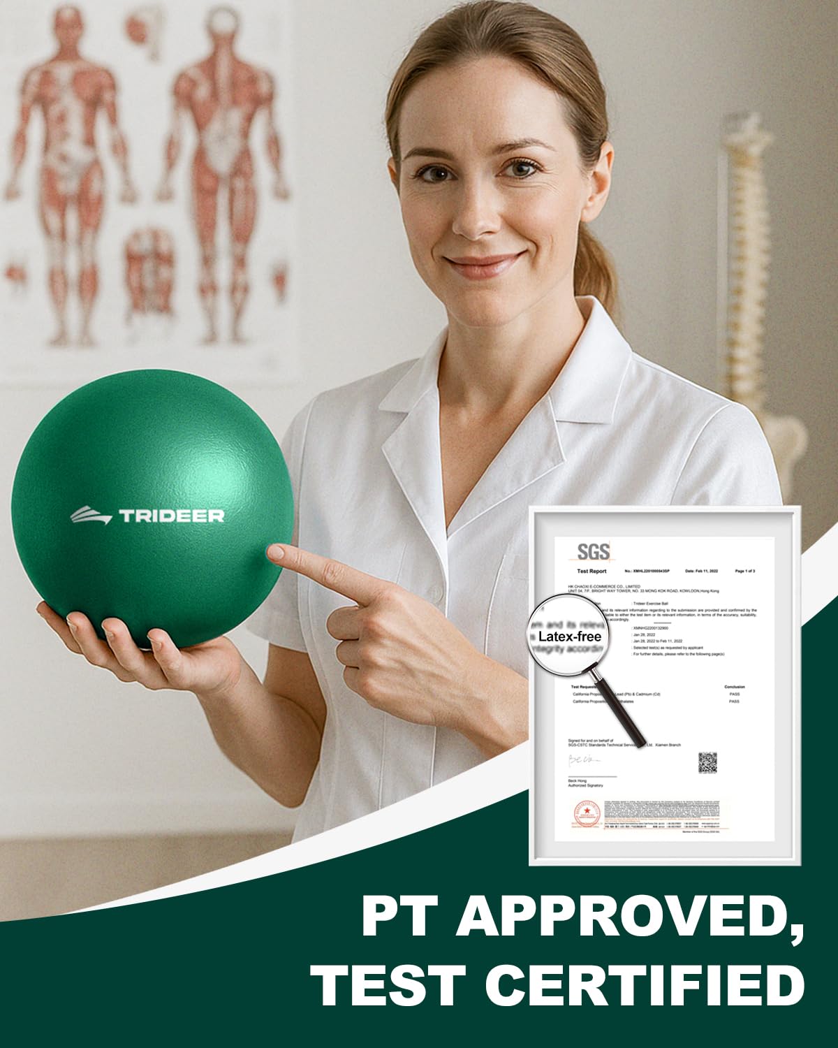 Trideer Exercise Balls Physical Therapy, 9 Inch Pilates Ball Between Knees for Physical Therapy, Mini Exercise Ball - Yoga Ball, Small Workout Balls for Core Strength and Back Support with Pump&Guide