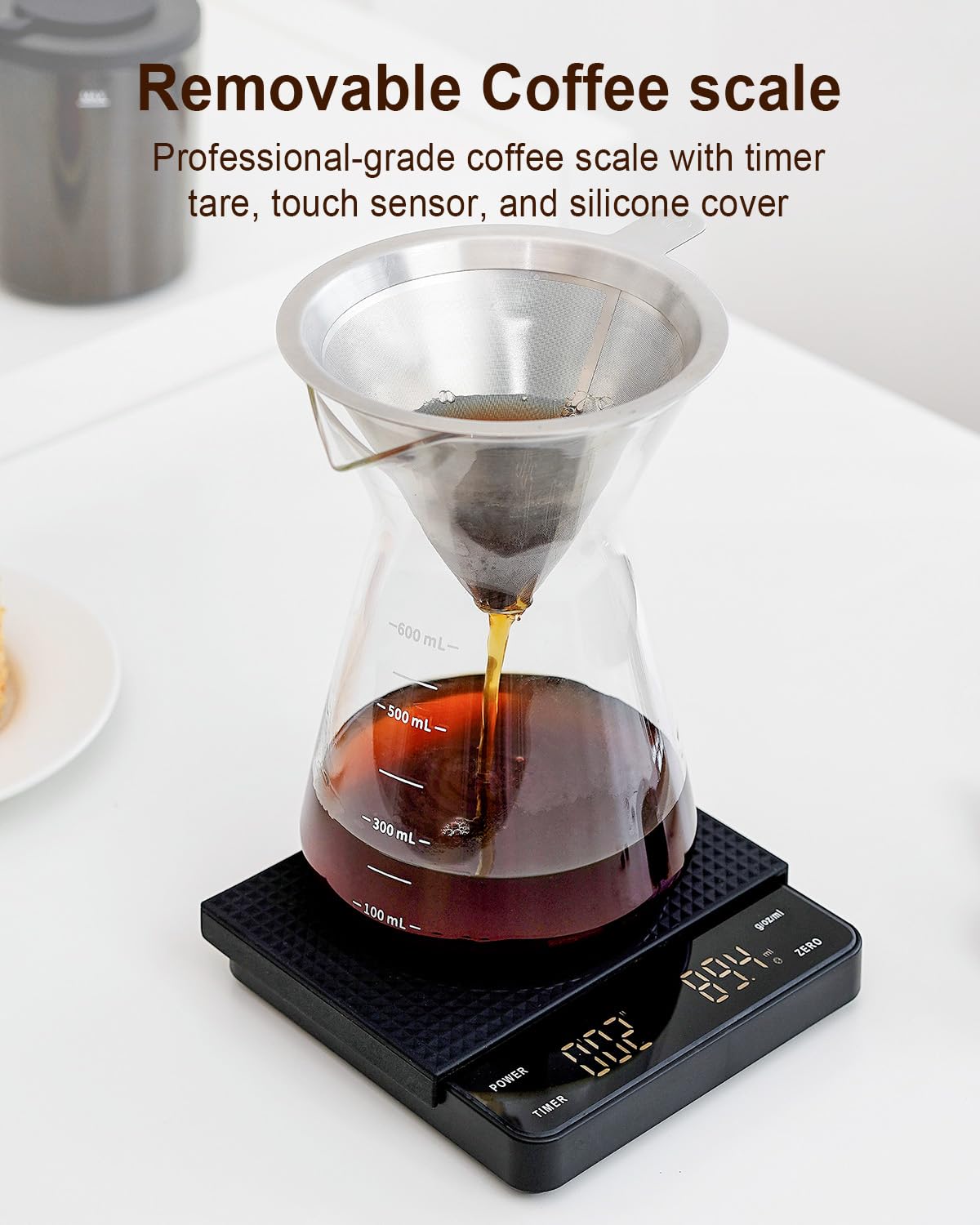 MOKKOM Electric Coffee Grinder with Removable Coffee Scale, Anti-static Conical Burr Coffee Bean Grinder,31 Precise Settings for Espresso Pour Over, French Press, Black