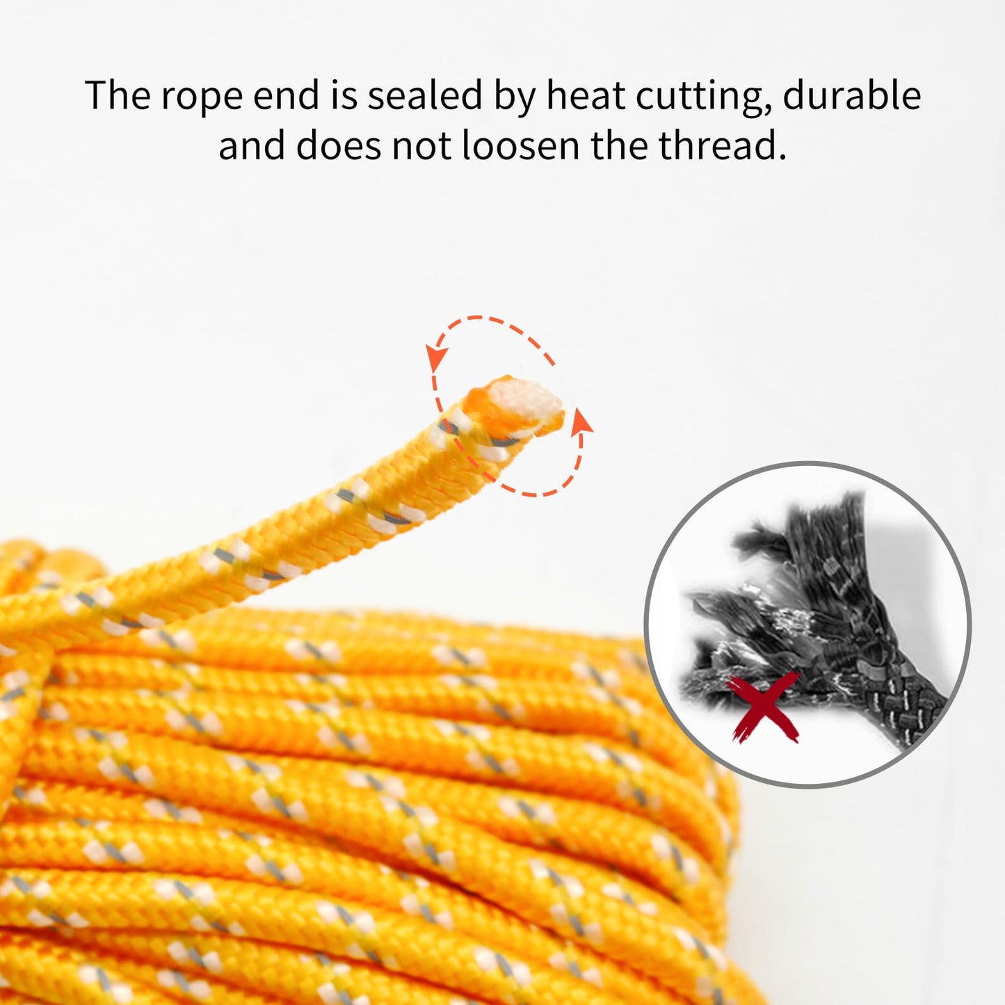 NewDoar 6mm Marine Floating Rope High-Strength Braided Reflective Anchor Mooring Rope with Hook 10M 20M 30M 50M Dock Lines for Boating,Camping,Anchoring, Fishing,Mooring,Tent Canopy-Yellow/10M