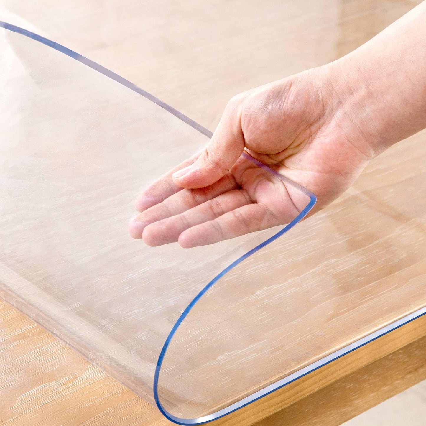 Eisdroma 38 x 61 Inch Clear Table Cover Protector, 2mm Thick Clear Table Protector for Dining Room Table, Plastic Table Cover, Waterproof Table Pad for Kitchen, Office