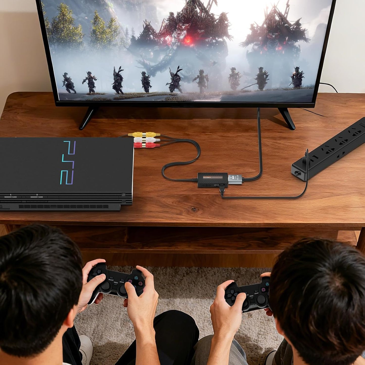 LA NREUCETS 1080P Xbox/Wii/PS1/PS2/PS3/GameCube/N64/VHS/VCR/DVR RCA to HDMI Converter, Composite AV to HDMI Converter