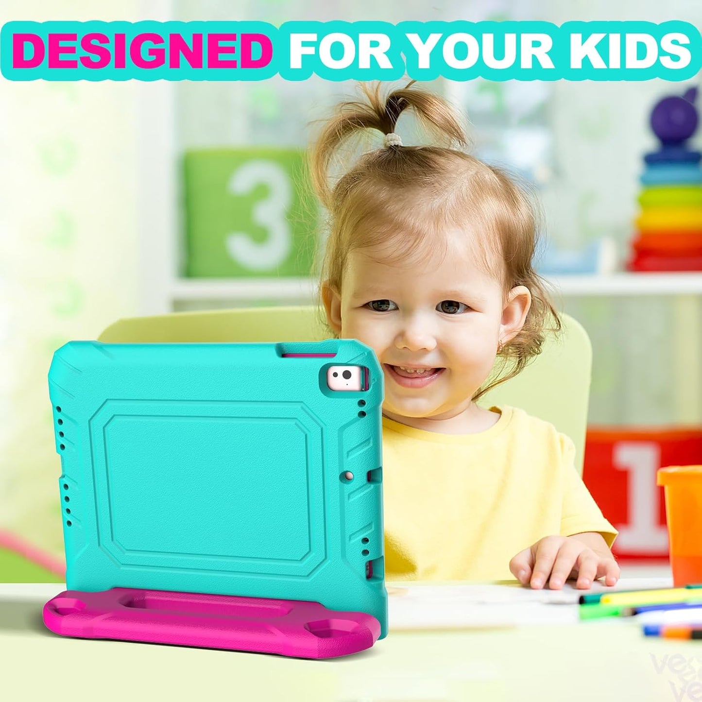 YH YIHE 9.7 Inch 9.7 6th/5th 2018/2017, 2/1& 9.7, YIHE Kids Case for iPad with Screen Protector, Shockproof Handle