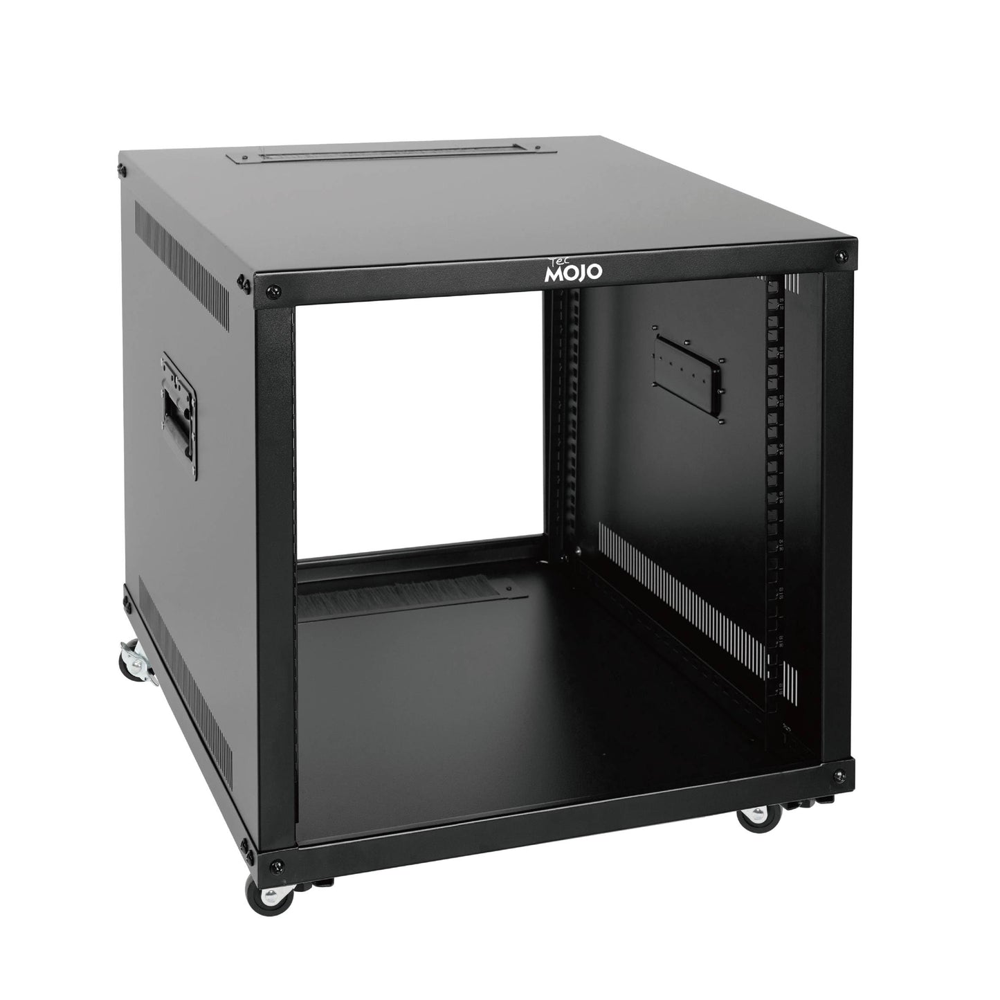 Tecmojo 9U Portable Rolling Network Rack, 4-Post Mobile Open Frame Server Rack with Wheels, Free Standing Server Cabinet for Computer/Data/AV/IT Equipment/Network Equipment