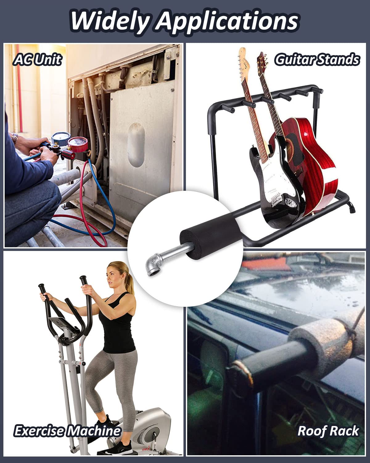 Pipe Insulation Foam Tube - 1/4" Foam Tubing for AC Unit, Guitar Stands, Exercise Machine Handle and Roof Rack, etc, 1/4"(6mm) ID 15/16"(24mm) OD - 6Ft