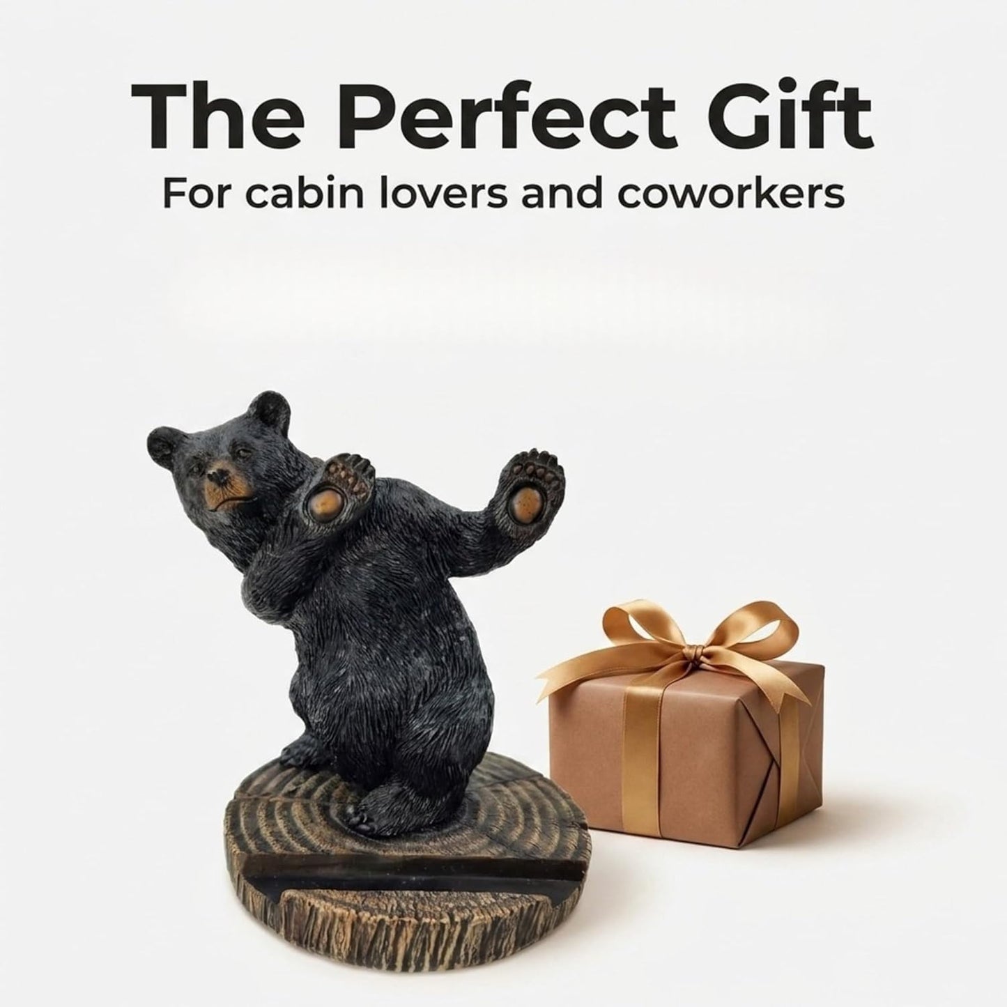 5" The Bridge Collection Black Bear Cellphone Stand - Black Bear Decor for Cabin, Mountain, Camping Decor for Home