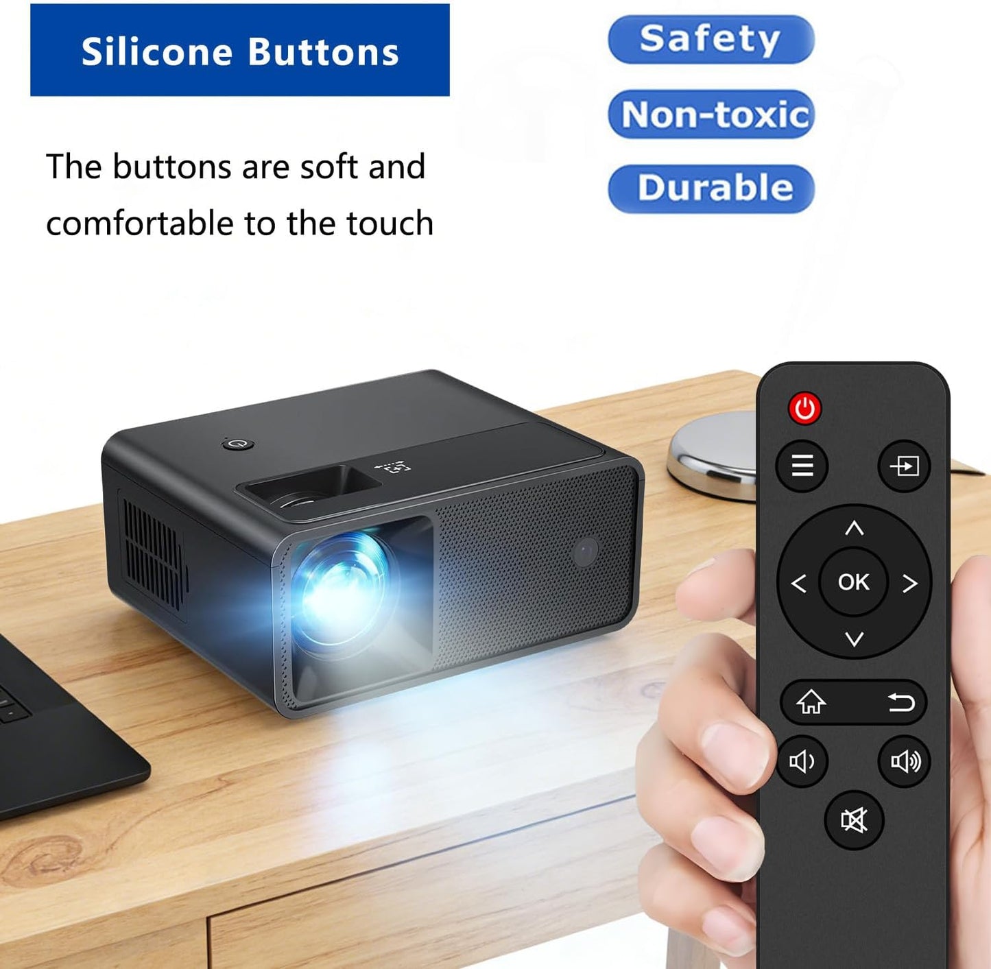 KhotIlong W13 Projector.(1Pack) Replacement Remote Control for Portable Projector,Compatible with CiBest Portable