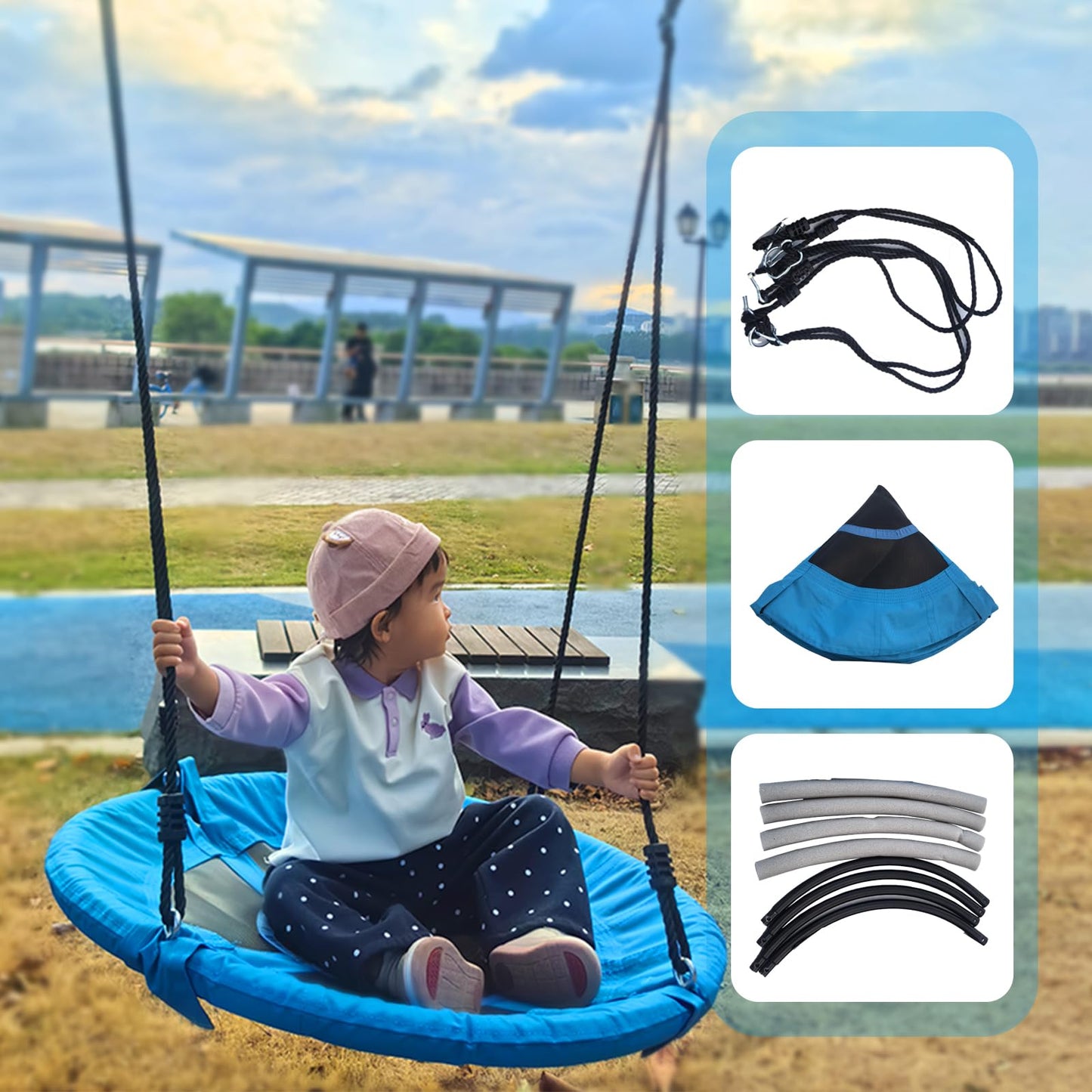 Wavmor 65 FT Ninja Warrior Obstacle Course Swing Set for Kids with 12 Obstacles,Outdoor Playset with Monkey Bars for Backyard