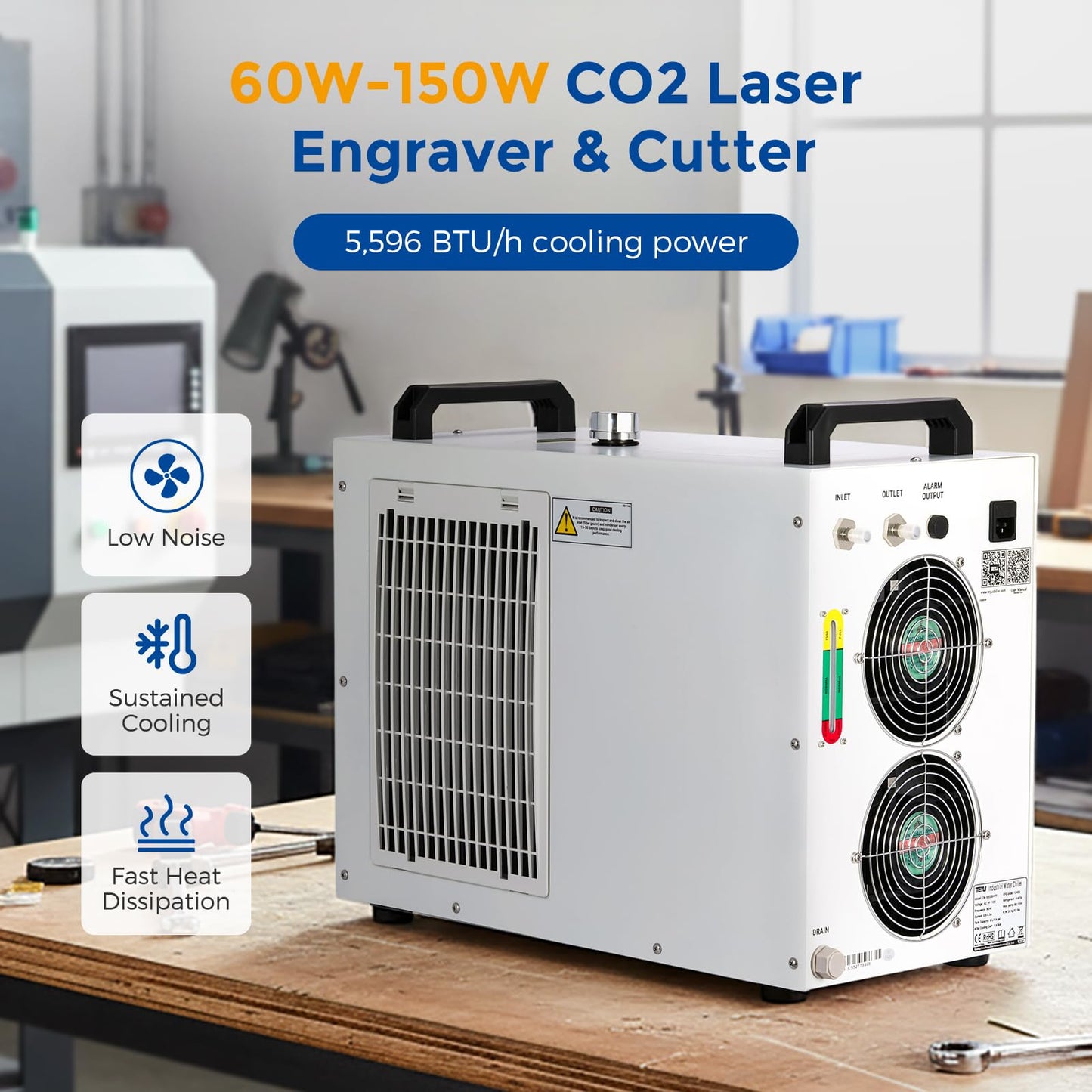 Cloudray Water Chiller CW-5200 6L for CO2 Laser Engraver & Cutting, Cold Plunge Chiller, Laser Chiller, Industrial Water Cooler