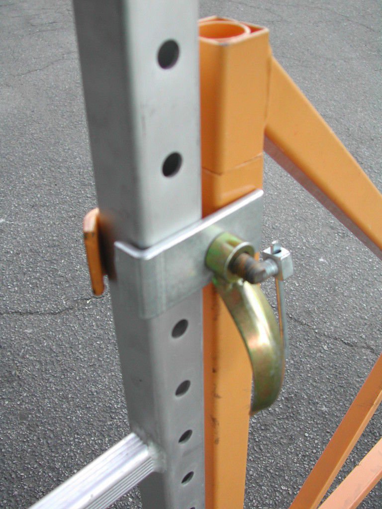 CBM Scaffold Rolling Tower Standing at 17' High with Hatch Deck Guard Rail and U Lock Brace CBM1290