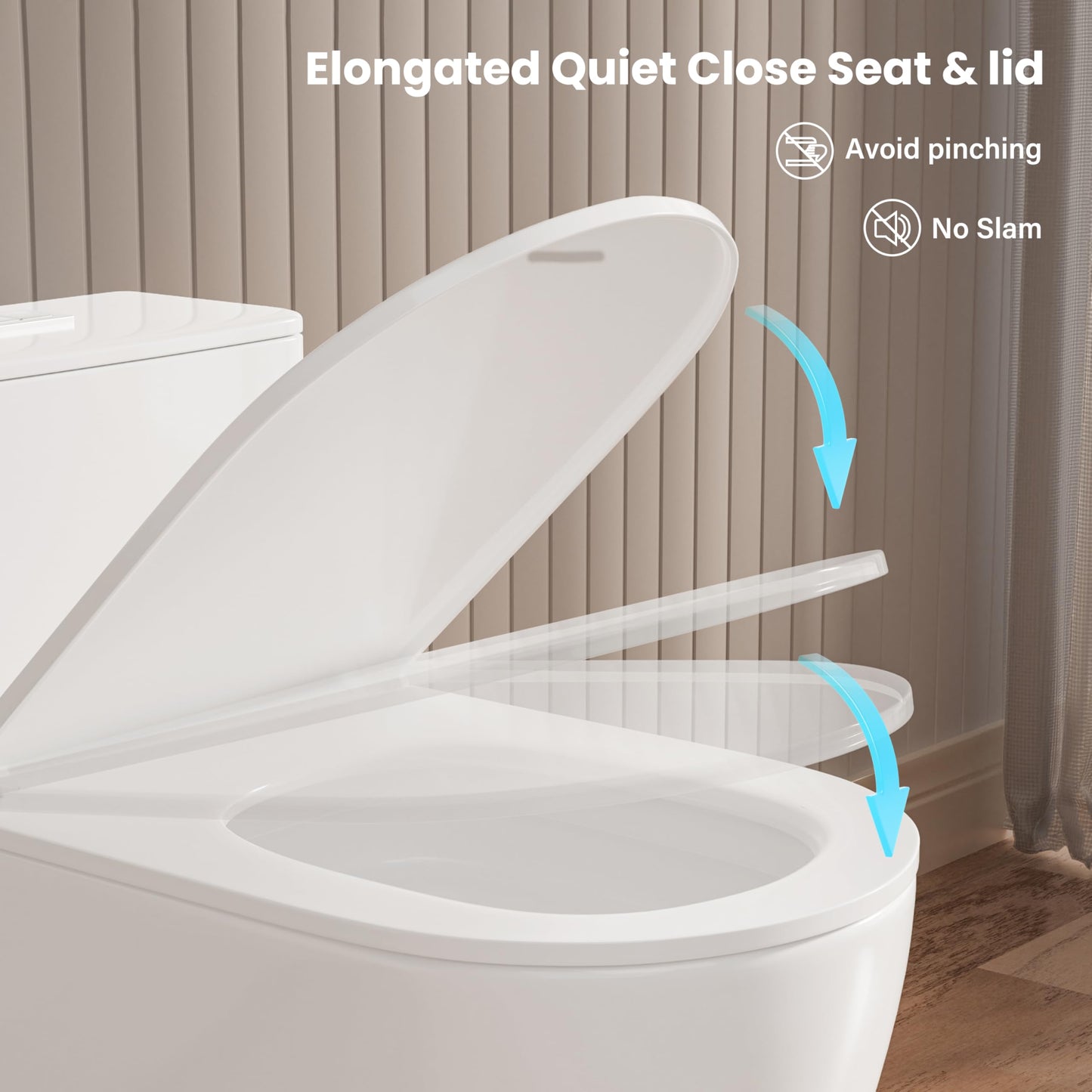 Casta Diva Elongated One Piece Toilet with 17" ADA Comfort Chair Height Seat Compact Toilet for Bathroom Dual Flush 1.1/1.6GPF, 12'' Rough-in, High Efficiency Flush, Standard White Bowl