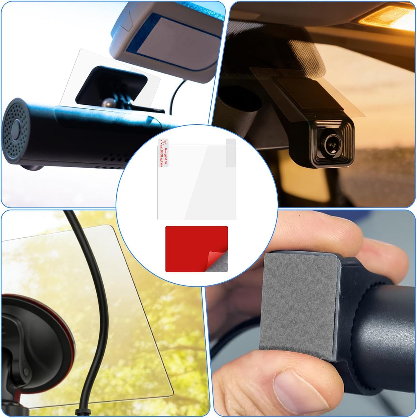 XLIUAX 24 Pack Dash Cam Adhesive Pads, Double Sided Dash Cam Klebepads for Windshield Heat Resistant Double Sided