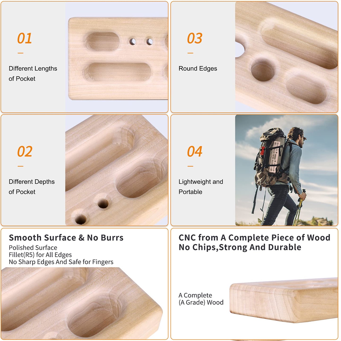 Two Stones Portable Hangboard | Rock Climbing Hangboard | Hang Board for Climbing | Rock Climbing Gifts for Rock Climbers for Climbers | Bouldering Gifts