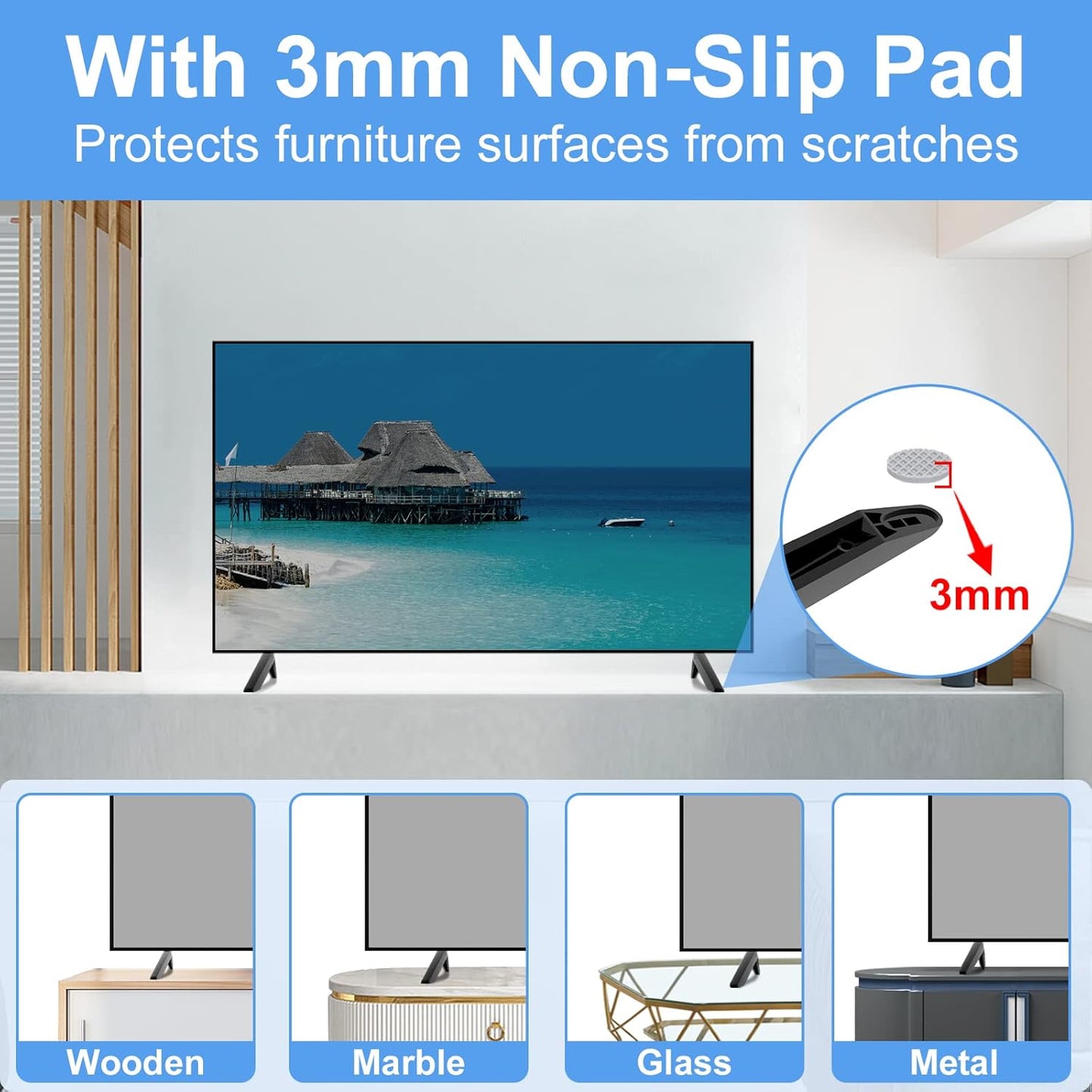 Maozhren 28" 32" 40" 43" 49" 50" 55" 65" 55S401 50S546 50S423 43S431 40S325 28S405 TV Legs for TCL Roku TV Stand Legs