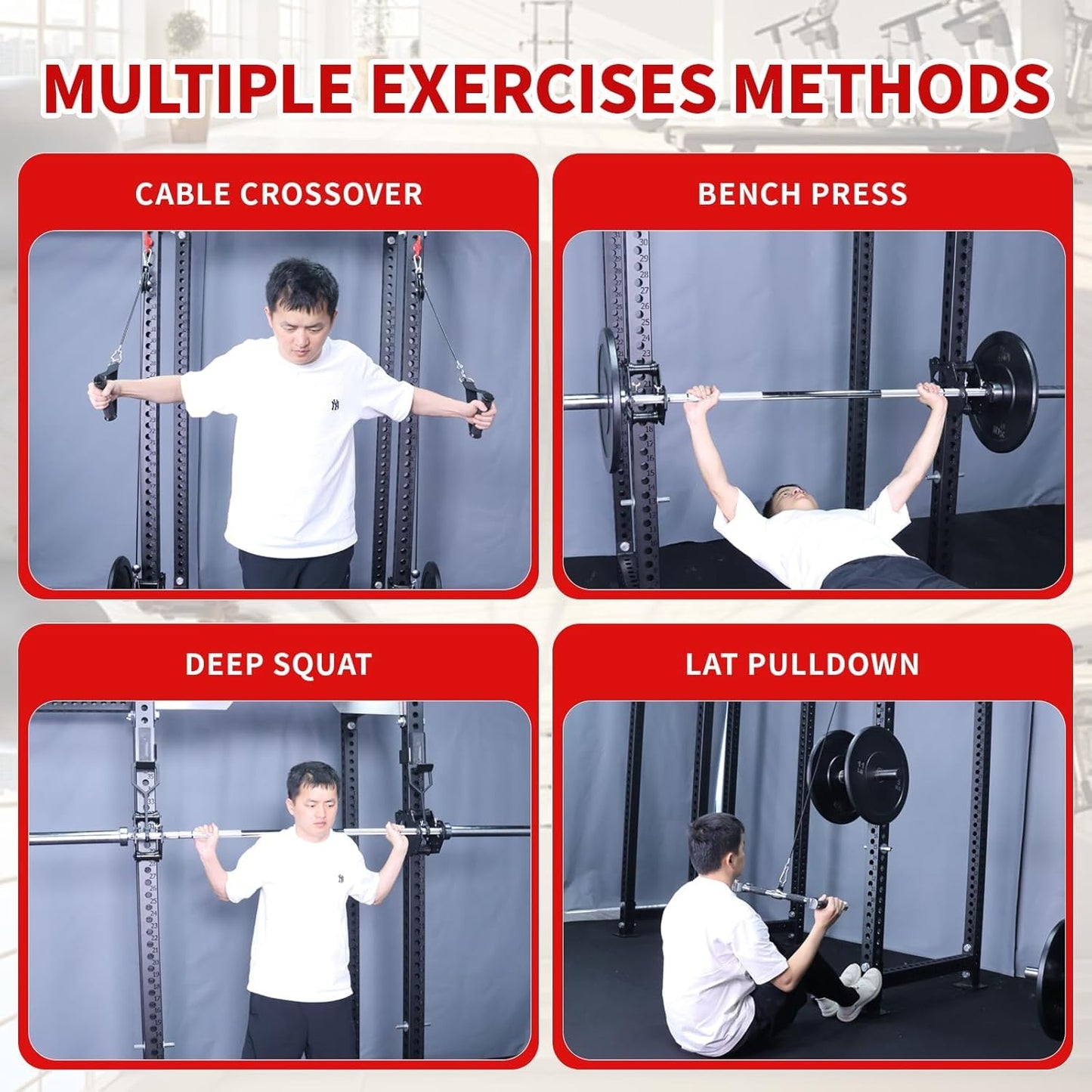 AHTAPFON Smith Machine Attachments for Cable Machine Attachments,Cable Pulley Attachments for Power Rack Attachments,Squat Rack Attachments for Cable Crossover Deep Squat LAT Pull Down