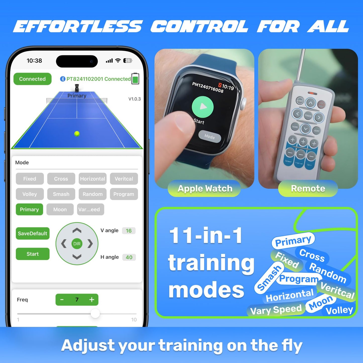 PUSUN｜PT-Smart Pro Internal Oscillation Tennis Ball Machine: App with 12 Built-in Training Modes, 28-Pt Custom Drills,75MPH, 5H,32.6lb Portable for Tennis & Padel,Training, Practice,Beginners to Pros