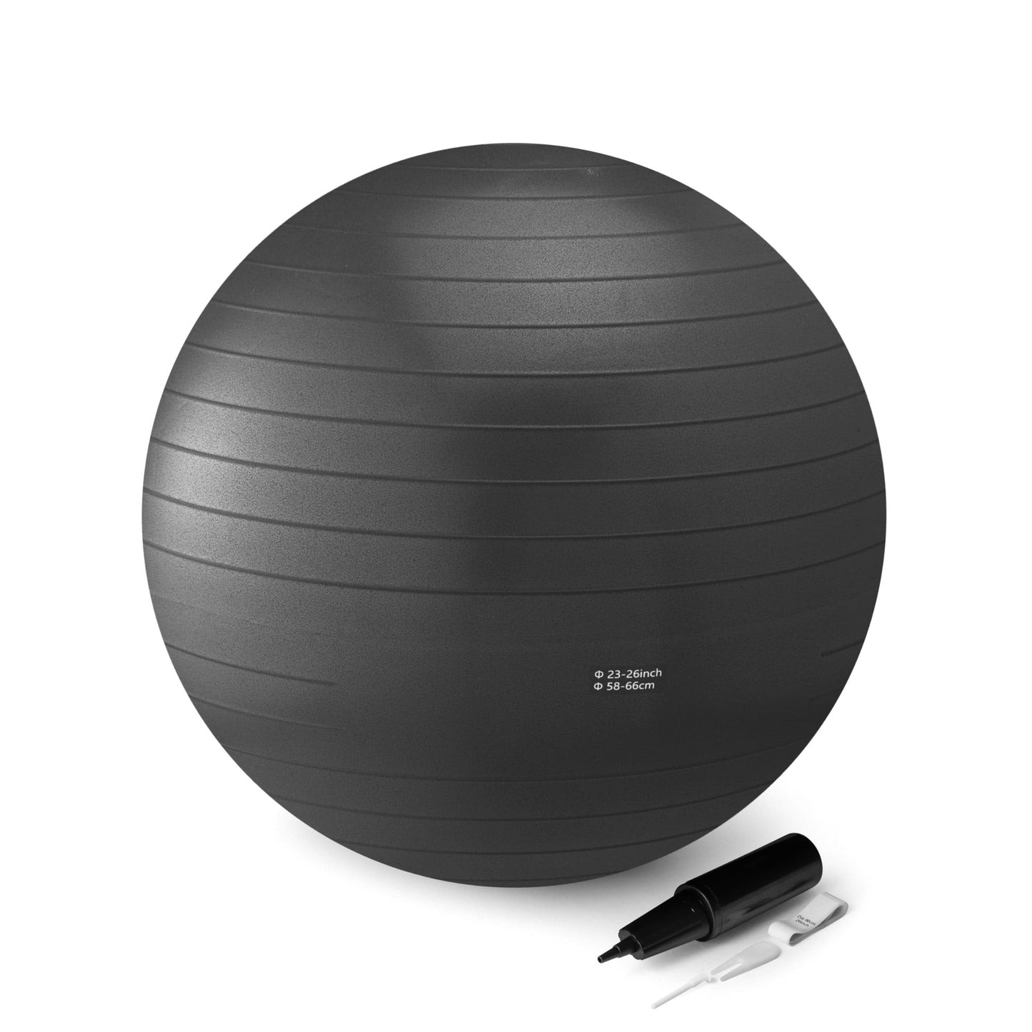 Amazon Basics Anti-Burst Exercise Ball with Pump for Yoga and Pilates, 23-26" Diameter, Black