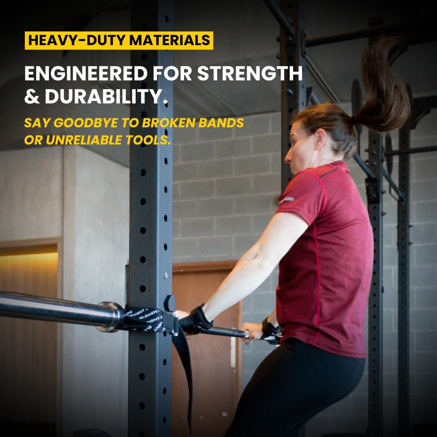 BarBelts Squat Rack Accessory (Sold as a Pair) - Lock The Barbell Into The Rack To Turn Squat Racks Into a Full Gymnastics Suite - Gymnastics Bar - Functional Fitness - Muscle Ups - Home Gym