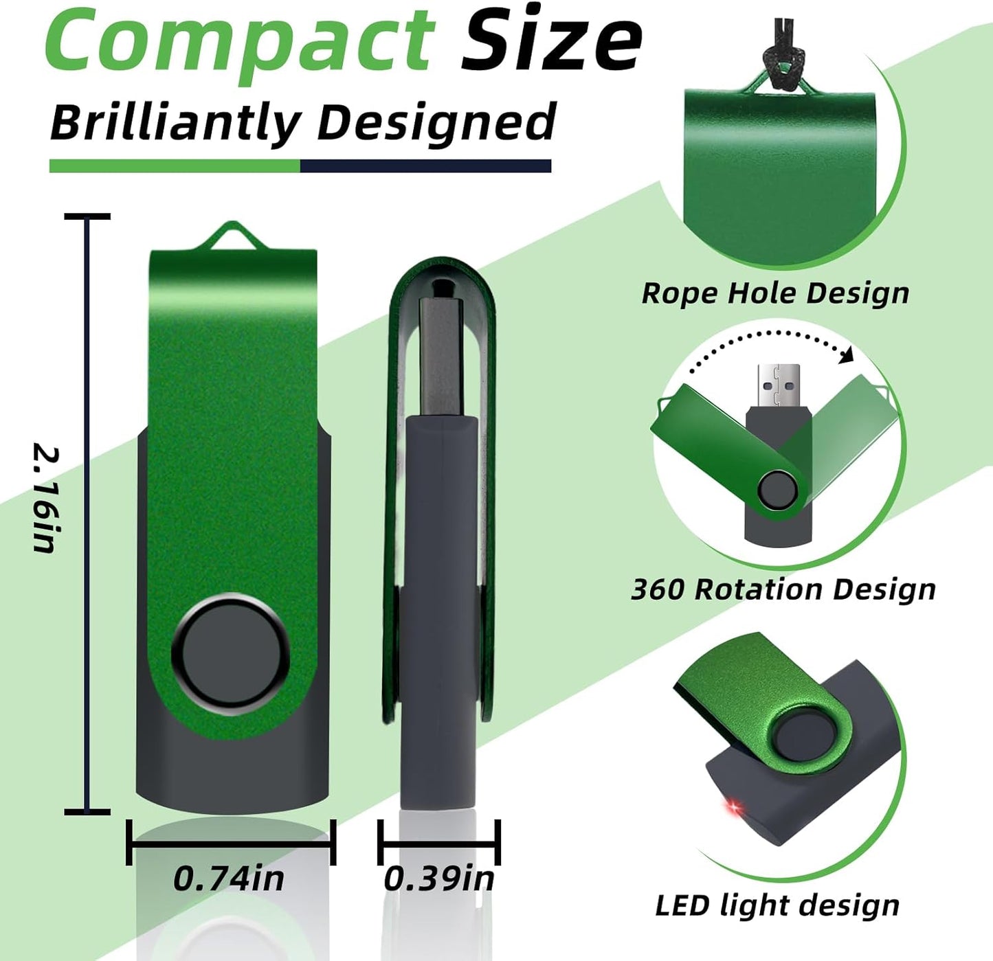 XUANREG 10 Pack 4GB 2.0 Drives,4GB USB Flash Drive,USB Thumb Drive Jump Pen Drive Memory Stick with Sticker Paper