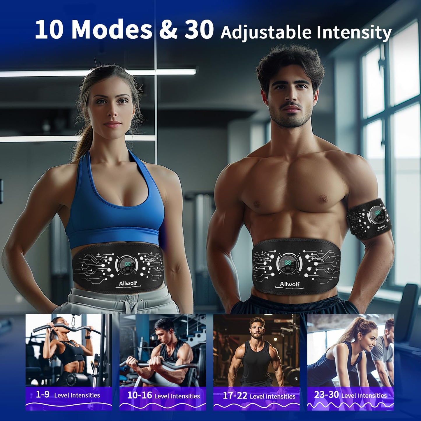 Ab Stimulator Muscle Toner，Abs Muscle Stimulator Abdominal Toning Fitness Belt for Men and Women Black